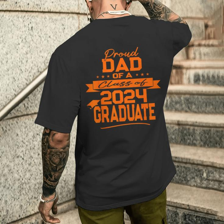Matching Family Orange Proud Dad Class Of 2024 Graduate Men's T-shirt Back Print Gifts for Him