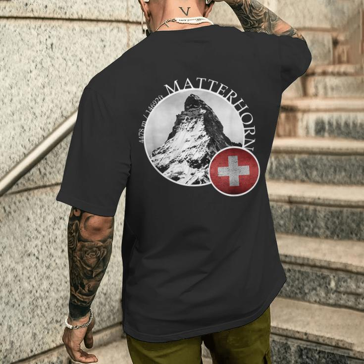 Matterhorn Zermatt Switzerland Alps T-Shirt mit Rückendruck Geschenke für Ihn