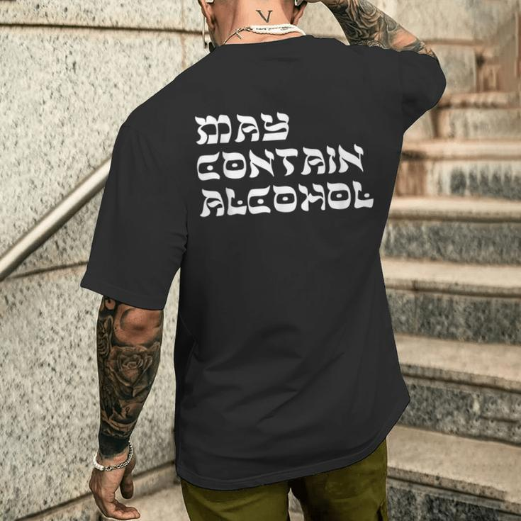 May Contain Alcohol Warning Happy Purim Costume Party Men's T-shirt Back Print Gifts for Him