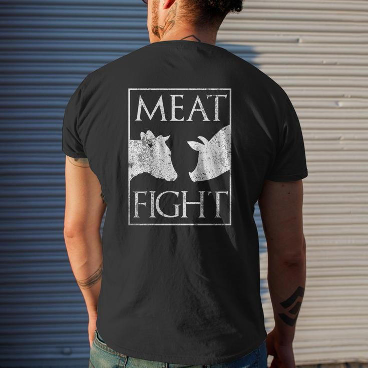 Meat Fight Bbq Pitmaster Cow And Pig T-Shirt Mens Back Print T-shirt Gifts for Him
