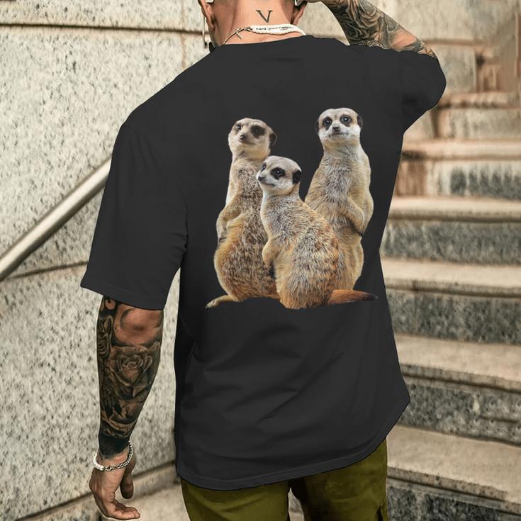 Meerkat On Safari In Africa T-Shirt mit Rückendruck Geschenke für Ihn