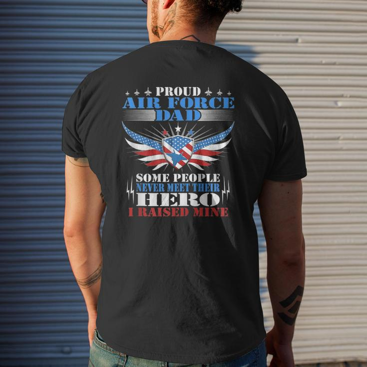Never Meet Their Hero Proud Air Force Dad Military Father Zip Mens Back Print T-shirt Gifts for Him