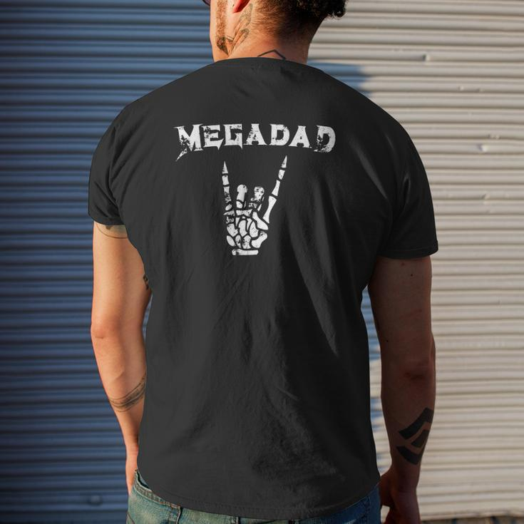 Megadad Rock Heavy Metal Guitar Dad Mens Back Print T-shirt Gifts for Him
