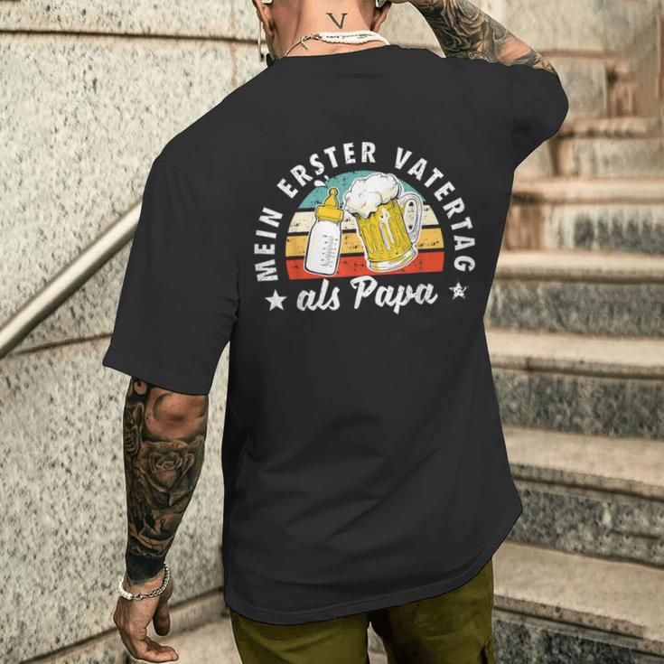 Mein Erster Fathertag Als Papa T-Shirt mit Rückendruck Geschenke für Ihn