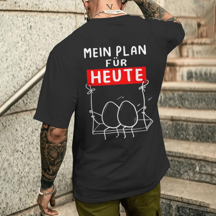 Mein Plan Für Heute Egg Schwcken Office T-Shirt mit Rückendruck Geschenke für Ihn