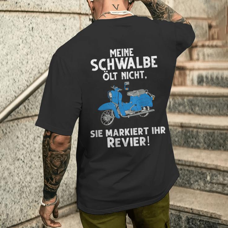 Meine Schwalbe Nicht Sie Markiert Schwalbenfahrer Simson T-Shirt mit Rückendruck Geschenke für Ihn