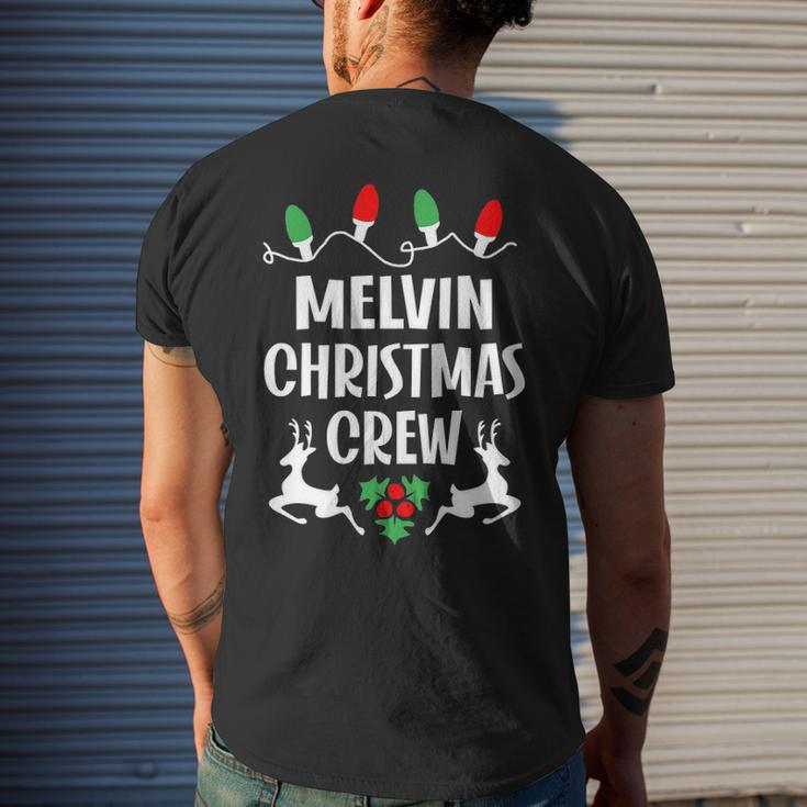 Melvin Name Christmas Crew Melvin Mens Back Print T-shirt Gifts for Him