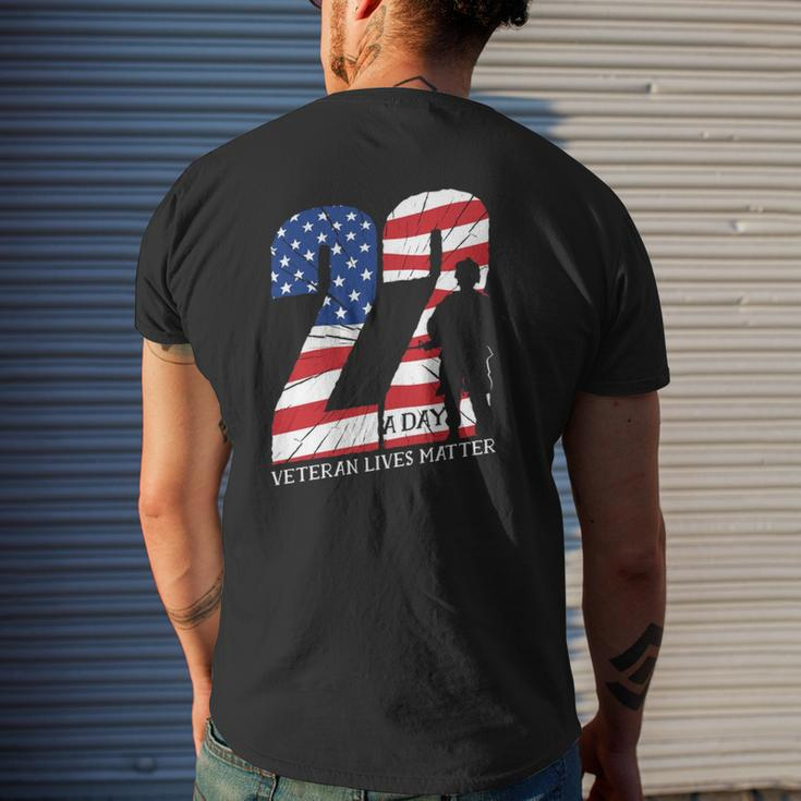 Memorial 22 A Day Veteran Lives Matter Mens Back Print T-shirt Gifts for Him