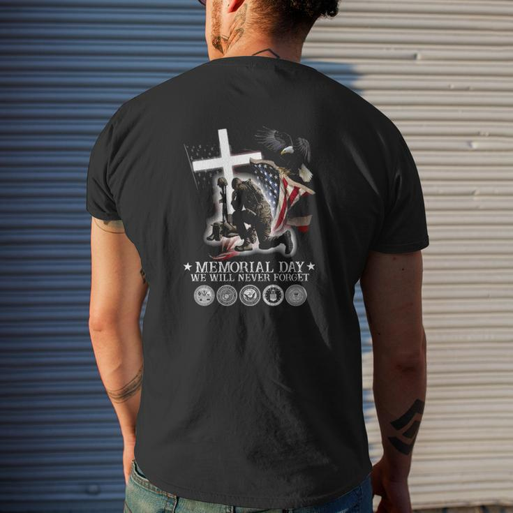 Memorial Day We Will Never Forget For Them Veteran Days Mens Back Print T-shirt Gifts for Him