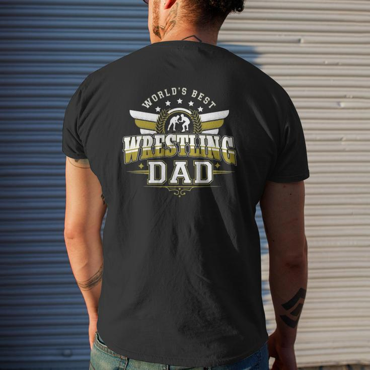 For Men World's Best Freestyle Wrestling Dad Mens Back Print T-shirt Gifts for Him