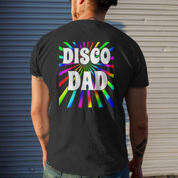 Mens 70'S Disco Disco Dad Multi-Color Party Mens Back Print T-shirt Gifts for Him