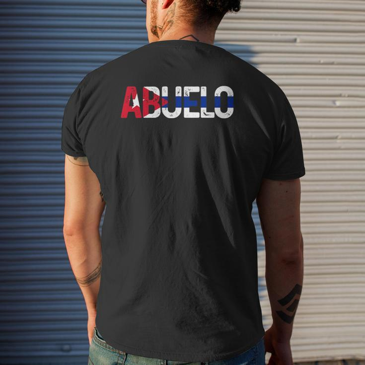 Mens Abuelo Cuban Flag Pride Cuba Father's Day Mens Back Print T-shirt Gifts for Him
