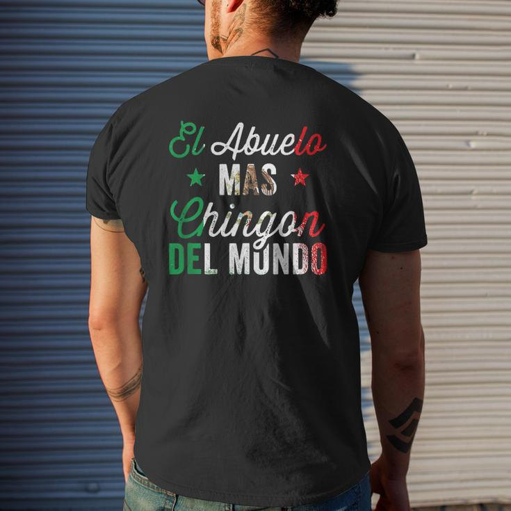 Mens Abuelo Mas Chingon Del Mundo Mexican Flag Cinco De Mayo Mens Back Print T-shirt Gifts for Him