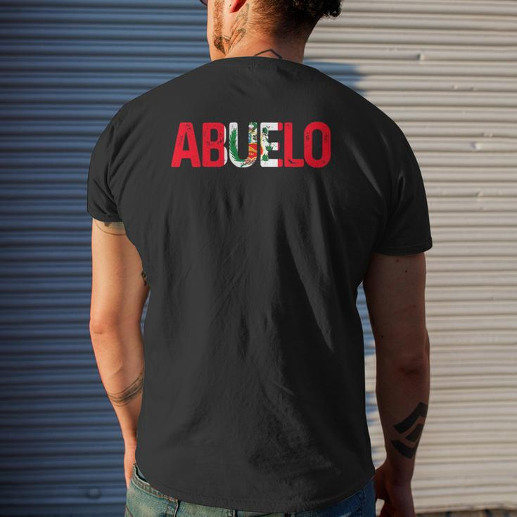 Mens Abuelo Peruvian Flag Pride Peru Fathers Day Mens Back Print T-shirt Gifts for Him