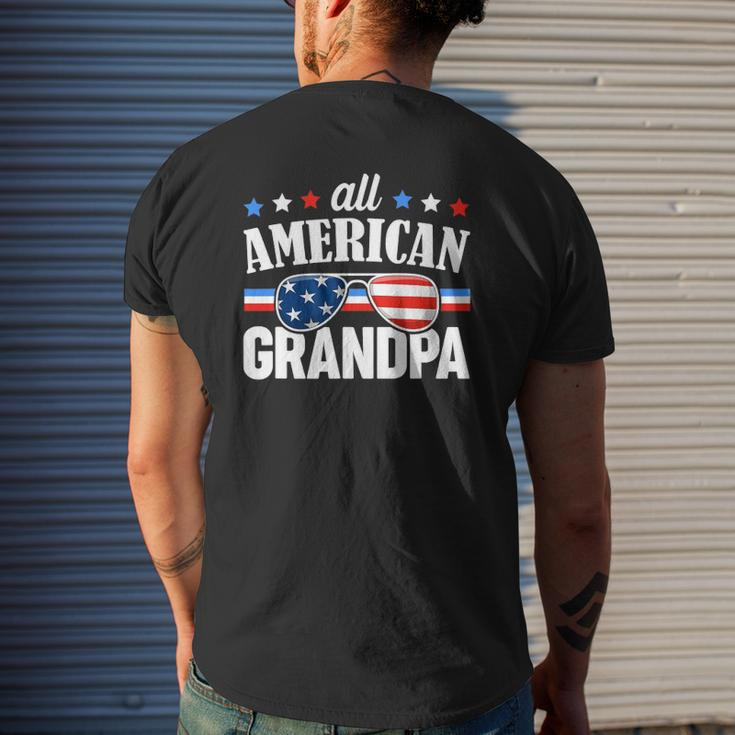 Mens All American Grandpa 4Th Of July Usa Family Matching Outfit Mens Back Print T-shirt Gifts for Him
