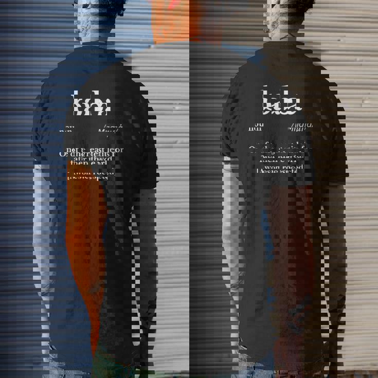 Mens Baba Greek For Dad Father's Day Presents Mens Back Print T-shirt Gifts for Him