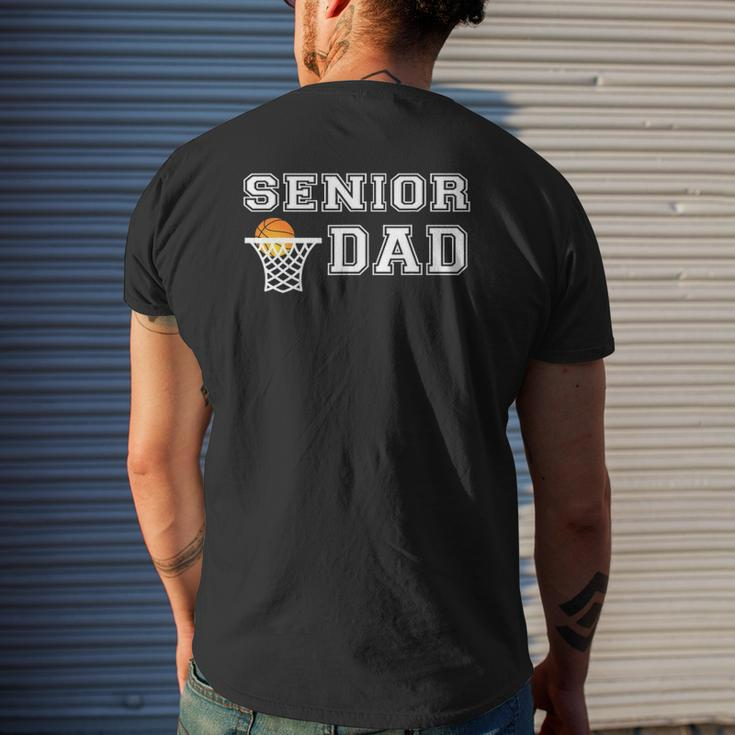 Mens Basketball Senior Dad Player Father Game Day Mens Back Print T-shirt Gifts for Him