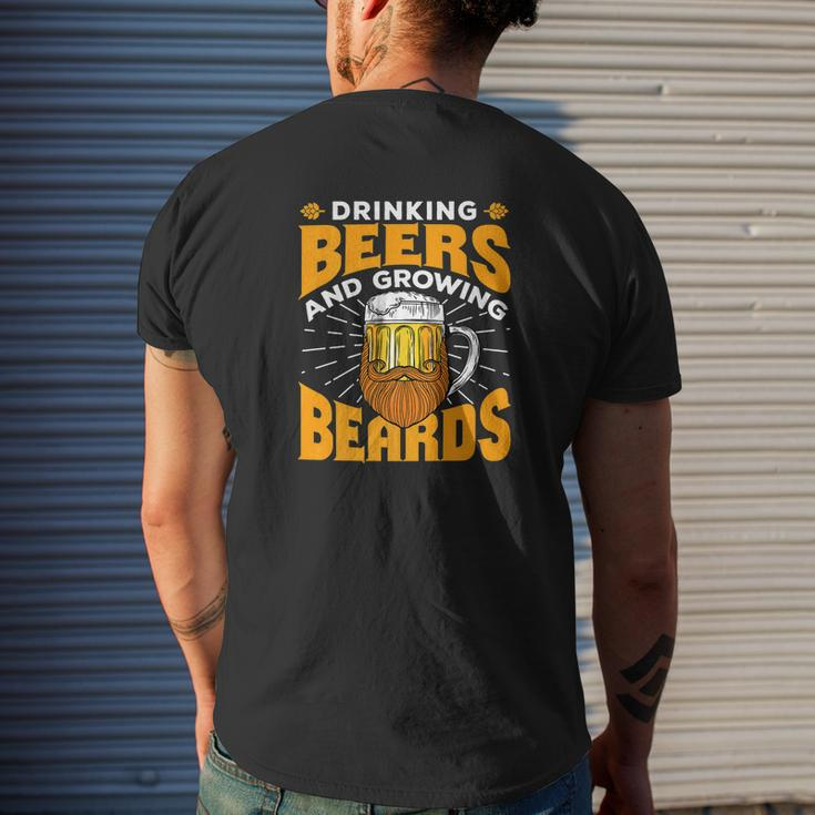 Mens Beer Beard Drinking Beer And Growing Beards 2 Mens Back Print T-shirt Gifts for Him