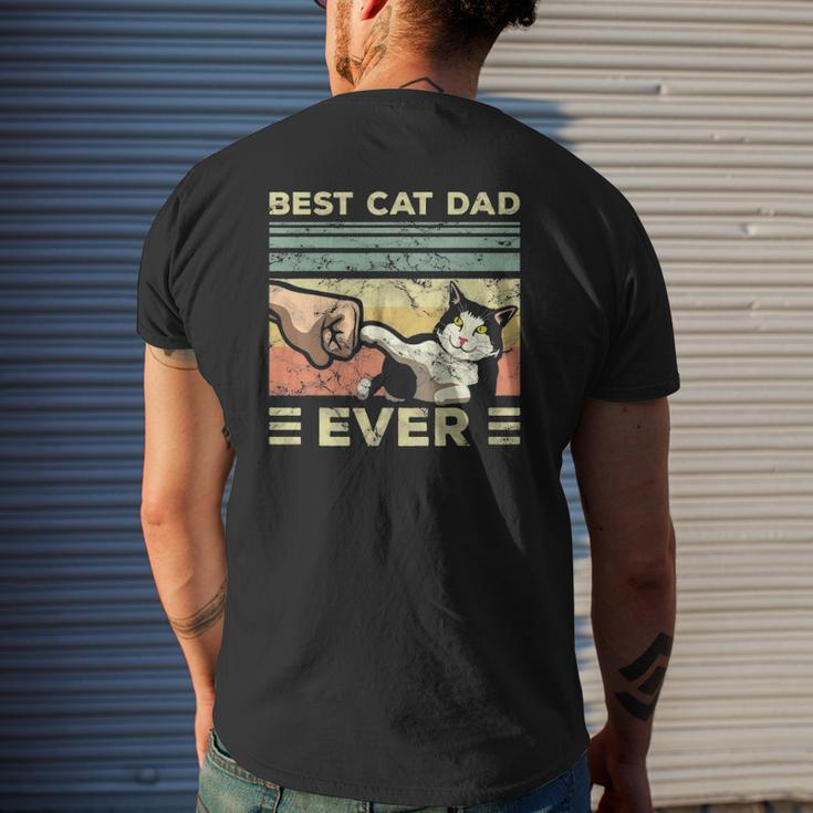 Mens Best Cat Dad Ever Kitten Enthusiast Feline Lover Father Mens Back Print T-shirt Gifts for Him