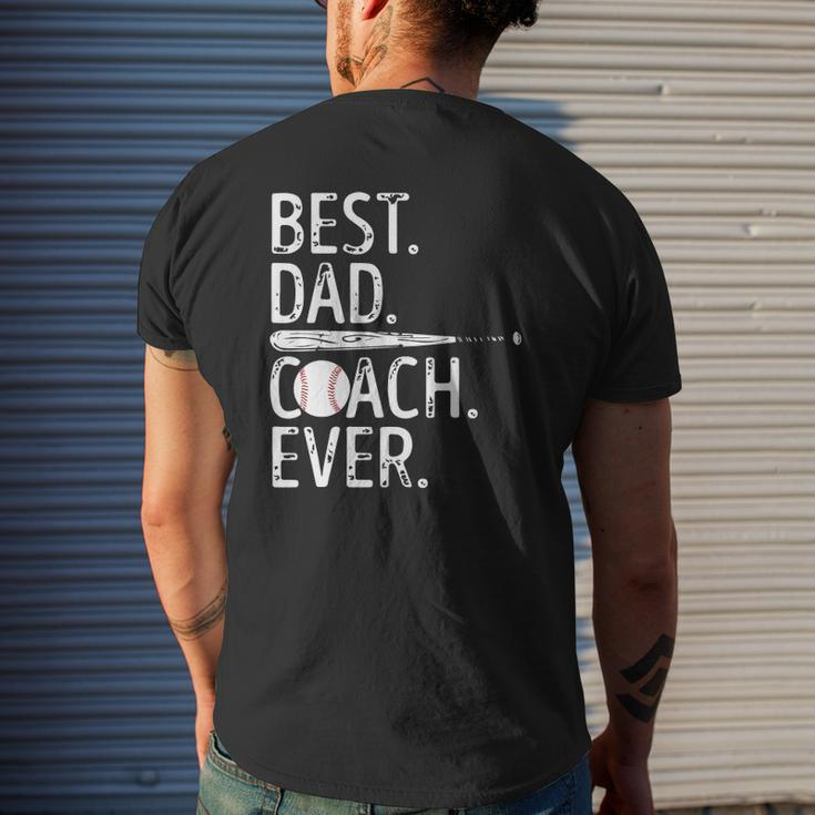 Mens Best Dad Coach Ever Baseball Patriotic For Father's Day Mens Back Print T-shirt Gifts for Him