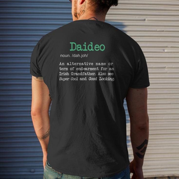Mens Best Daideo Irish Grandfather Definition Mens Back Print T-shirt Gifts for Him