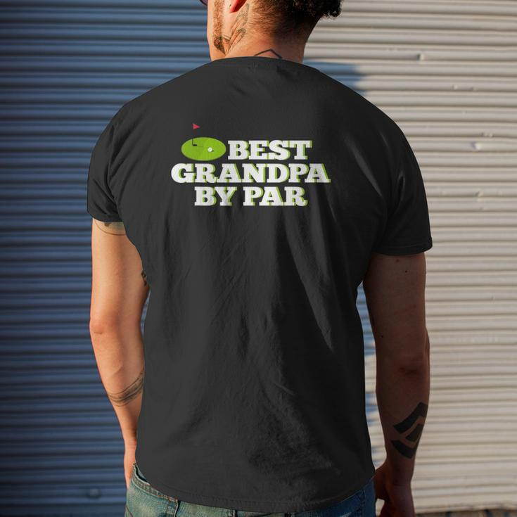 Mens Best Grandpa By Par Golf Father's Day Mens Back Print T-shirt Gifts for Him