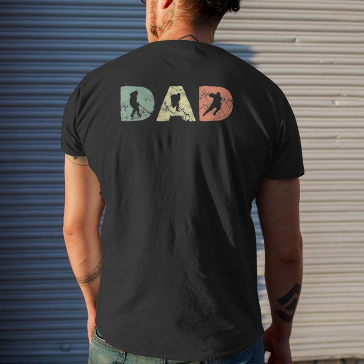Mens Best Hockey Dad Vintage Sports Hockey Game Lover Father Mens Back Print T-shirt Gifts for Him