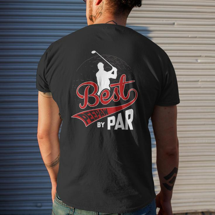 Mens Best Peepaw By Par Golf Lover Sports Fathers Day Mens Back Print T-shirt Gifts for Him