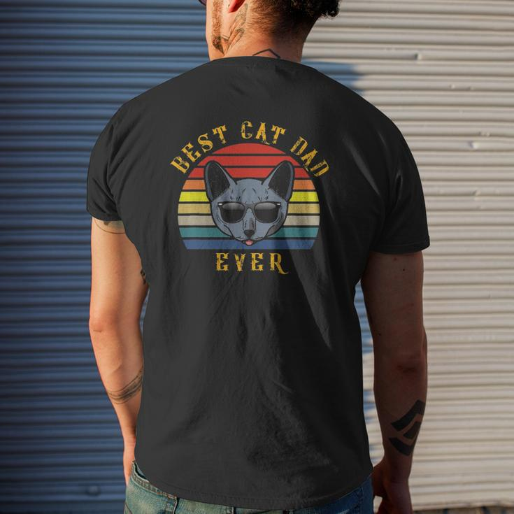 Mens Best Russian Blue Cat Dad Ever Cat Daddy Mens Back Print T-shirt Gifts for Him