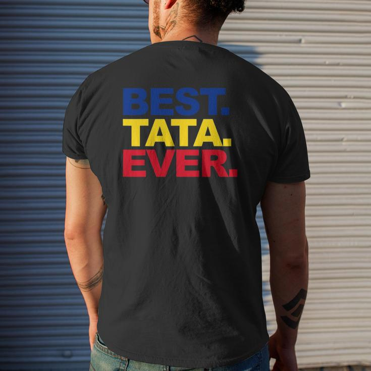 Mens Best Tata Ever Romanian Dad Proud Fathers Day Mens Back Print T-shirt Gifts for Him