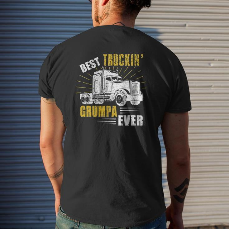 Mens Best Truckin' Grumpa Ever Tee Trucker Fathers Day Mens Back Print T-shirt Gifts for Him