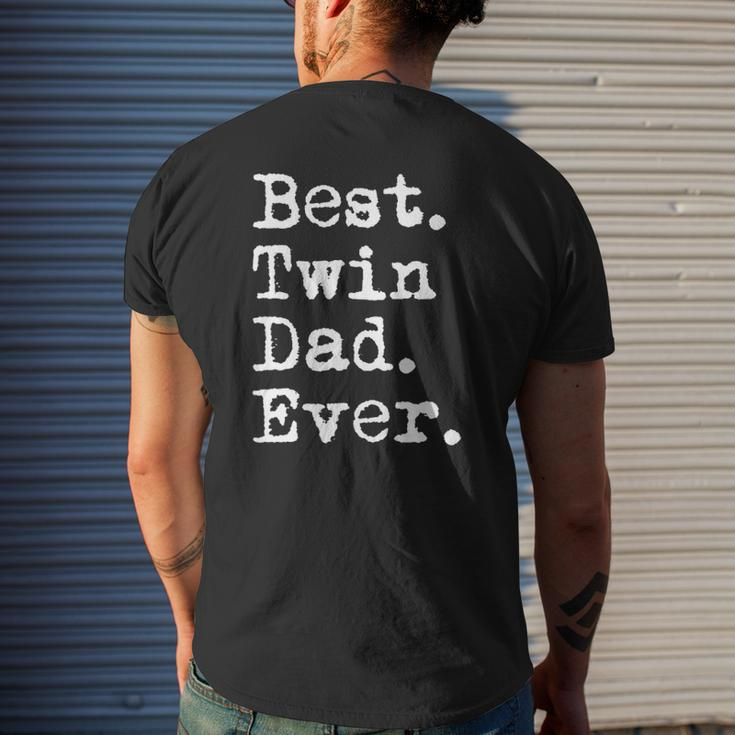 Mens Best Twin Dad Ever Father's Day Saying For Dad Of Twins Mens Back Print T-shirt Gifts for Him