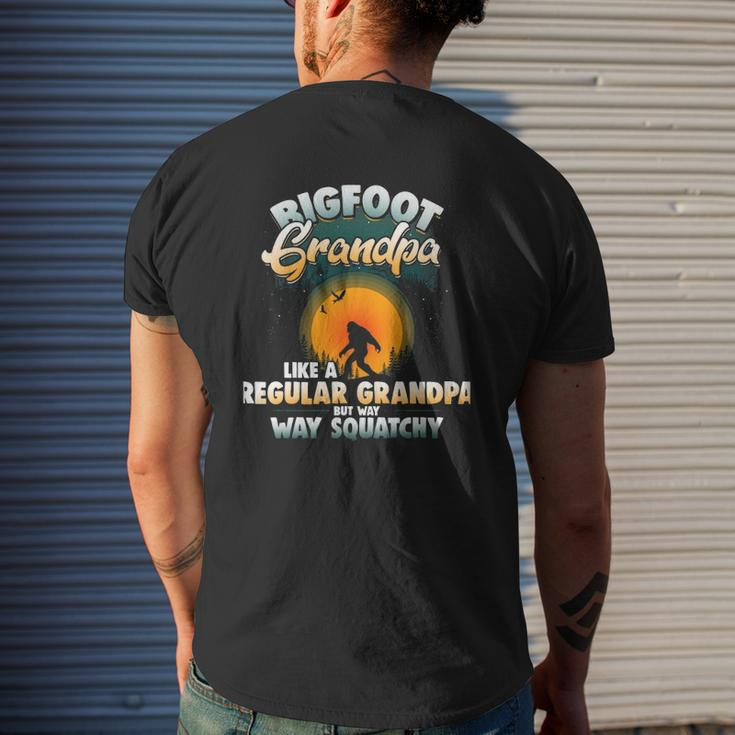 Mens Bigfoot Grandpa Sasquatch Bigfoot Father's Day Mens Back Print T-shirt Gifts for Him