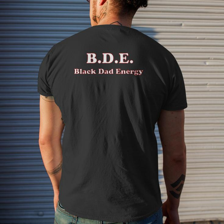 Mens Black Dad Energy Bde Mens Back Print T-shirt Gifts for Him