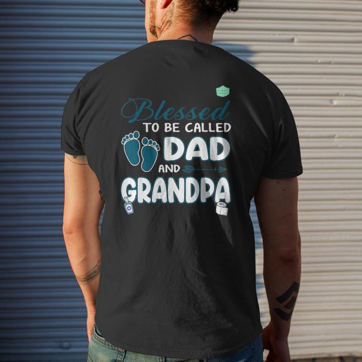 Mens Blessed To Be Called Dad For Cool Grandpa Plus Size Mens Back Print T-shirt Gifts for Him