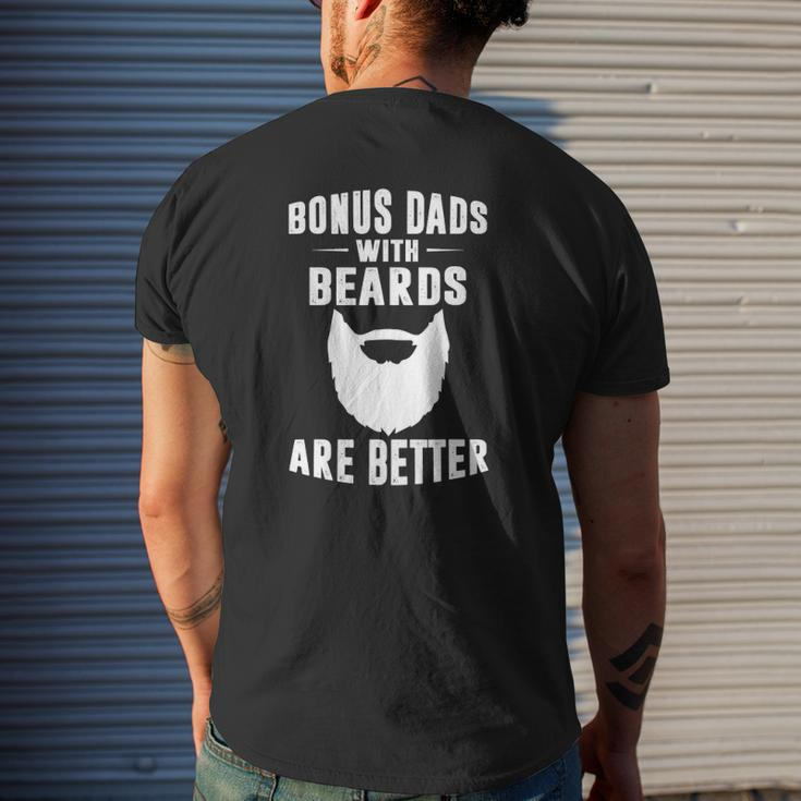 Mens Bonus Dads With Beards Are Better Bonus Dad Mens Back Print T-shirt Gifts for Him