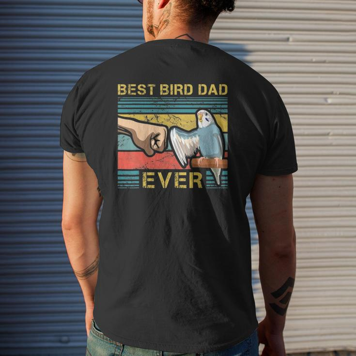 Mens Budgie Dad Bird Lover Father Budgerigar Enthusiast Mens Back Print T-shirt Gifts for Him