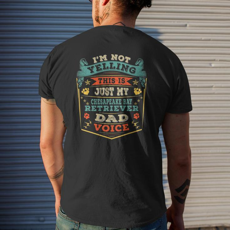 Mens My Chesapeake Bay Retriever Dog Dad Daddy Papa Fathers Day Mens Back Print T-shirt Gifts for Him