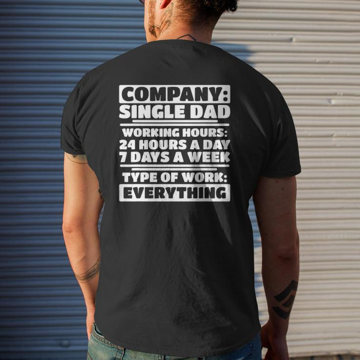 Mens Company Single Dad Single Dad Employee Mens Back Print T-shirt Gifts for Him