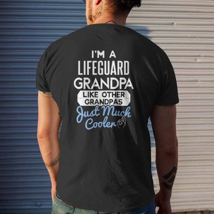 Mens Cool Lifeguard Grandpa Fathers Day Mens Back Print T-shirt Gifts for Him
