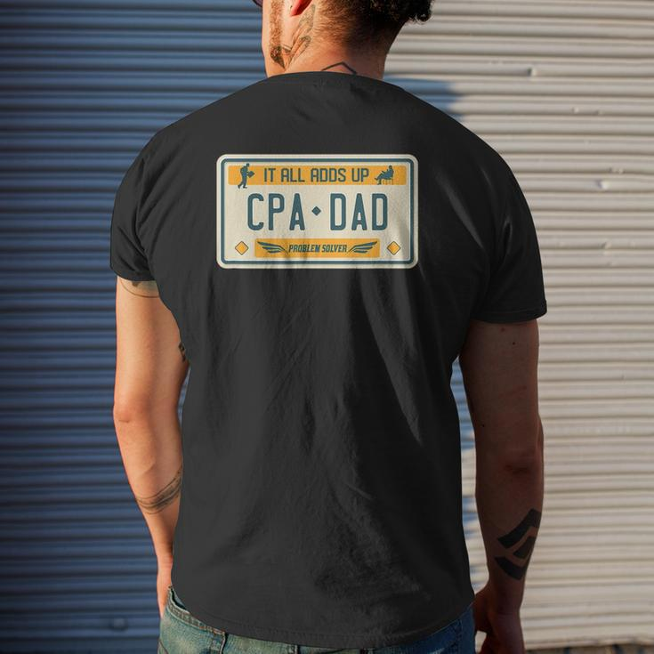 Mens Cpa Dad Accountant Accounting License Place Mens Back Print T-shirt Gifts for Him