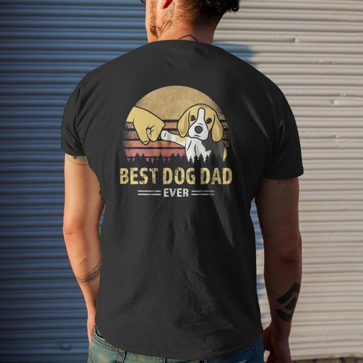 Mens Cute Best Beagle Dad Ever Retro Vintage Puppy Lover Mens Back Print T-shirt Gifts for Him