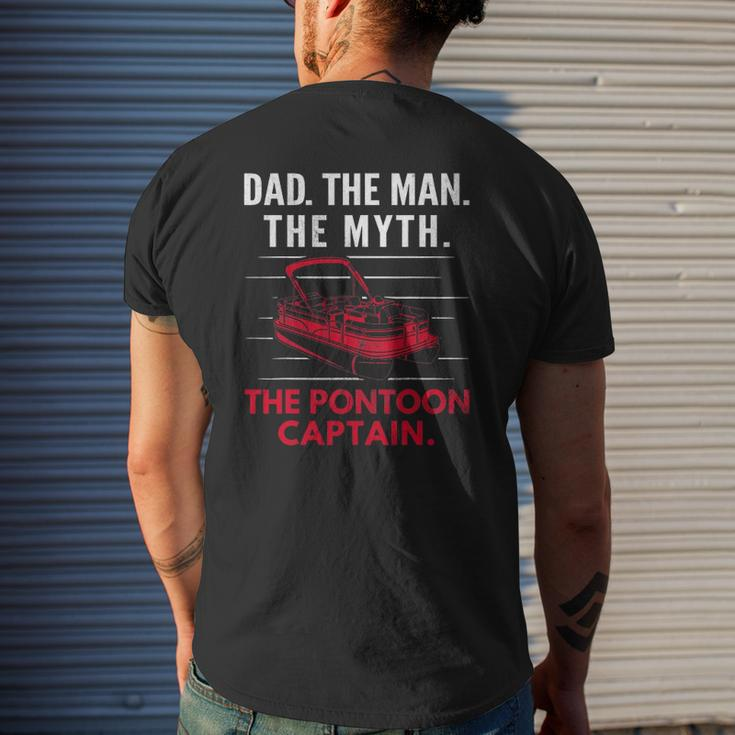 Mens Dad Man Myth Pontoon Captain Pontooning Boating Boat Mens Back Print T-shirt Gifts for Him
