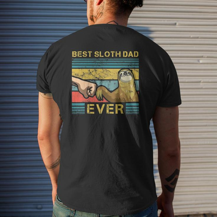 Mens Dad Sloth Slow Motion Animals Sleepy Sloth Lover Father Mens Back Print T-shirt Gifts for Him