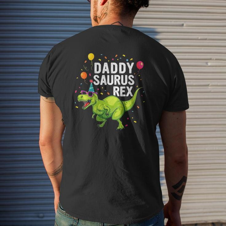 Mens Daddysaurusrex Dinosaur Daddy Family Matching Mens Back Print T-shirt Gifts for Him