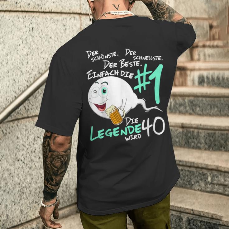 Men's Die Legende Wird 40 Jahre 40S Birthday T-Shirt mit Rückendruck Geschenke für Ihn