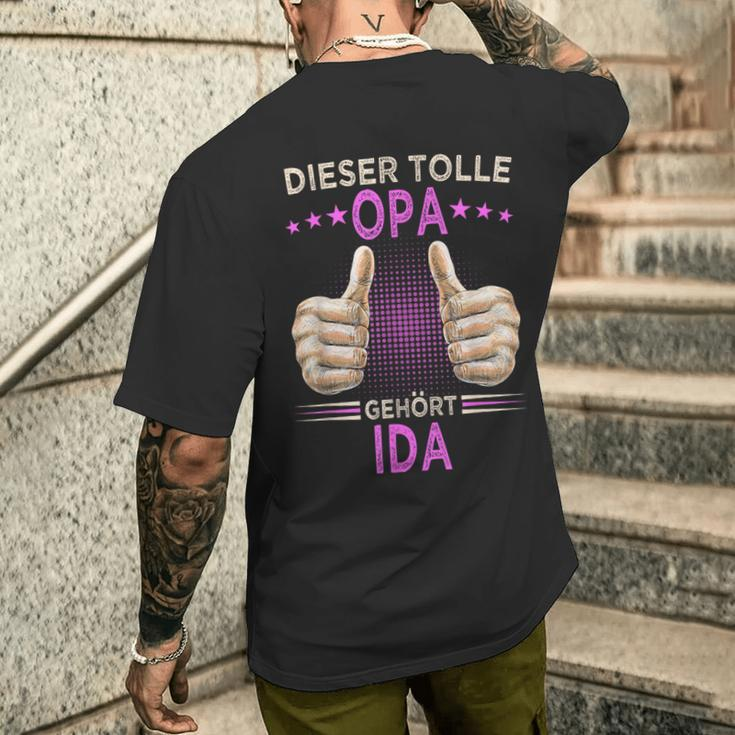 Men's Dieser Tolle Opa Gehört Ida Opi Black T-Shirt mit Rückendruck Geschenke für Ihn