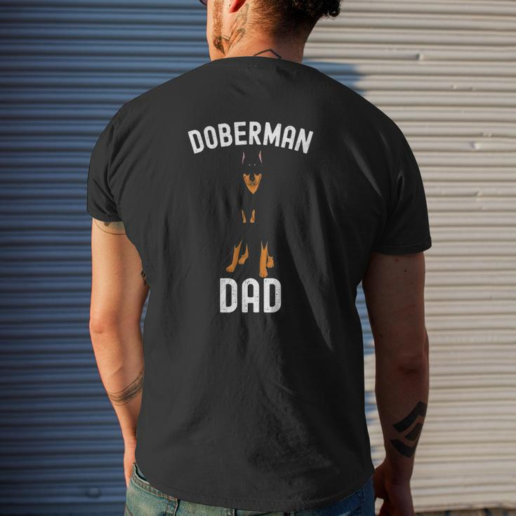 Mens Doberman Dad Father's Day Men Doberman Lover Owner Dog Mens Back Print T-shirt Gifts for Him