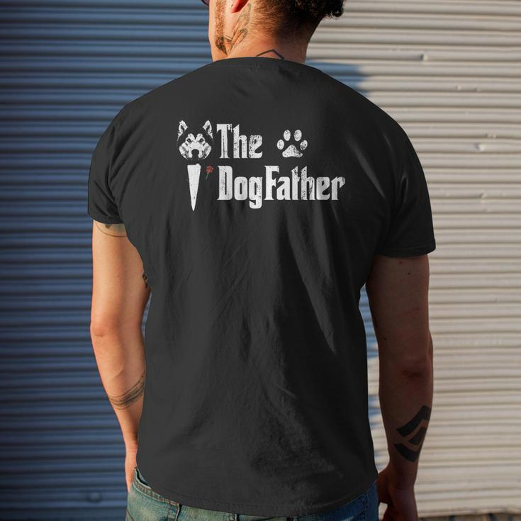Mens The Dogfather Alaska Malamute Dog Dad Fathers Day Mens Back Print T-shirt Gifts for Him