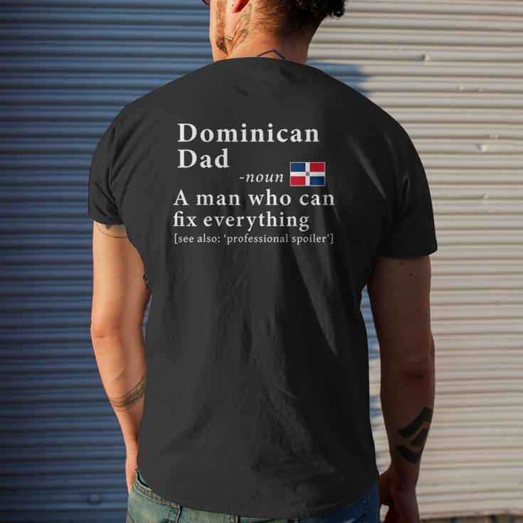 Mens Dominican Dad Definition Tee Dominican Republic Flag Fathers Mens Back Print T-shirt Gifts for Him